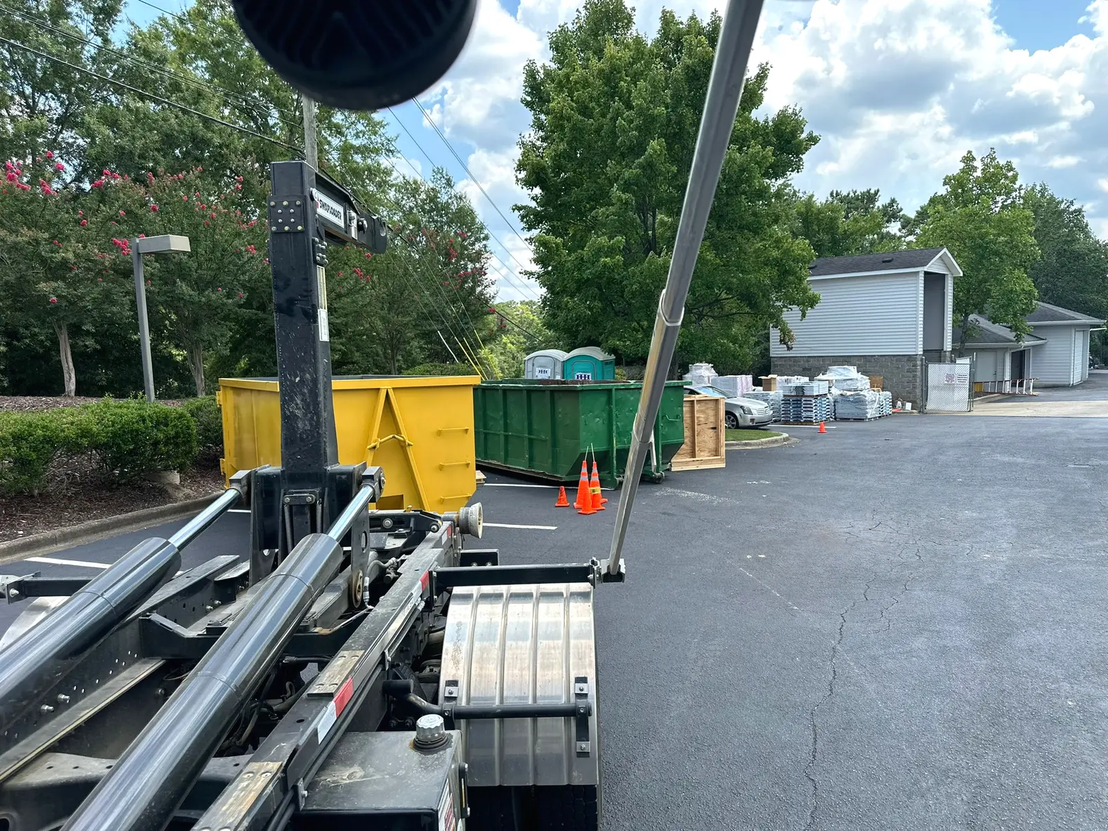Dumpster Daddy roll-off dumpster delivered to an active Birmingham-area job site