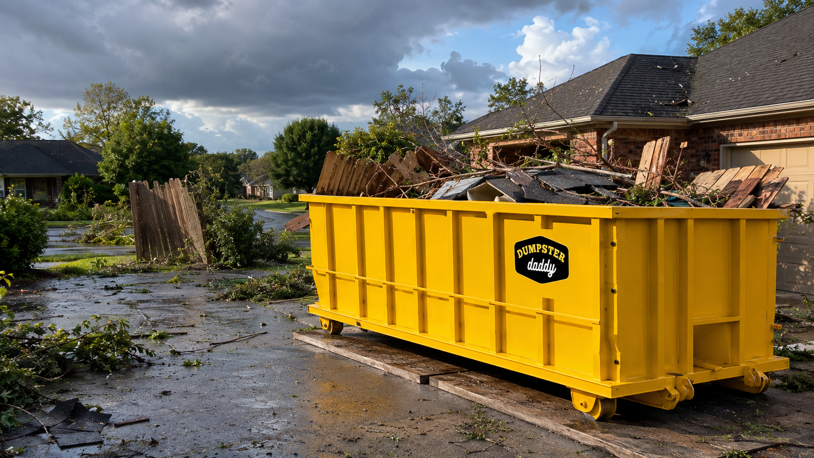 Storm Damage Debris Dumpsters Metro Birmingham